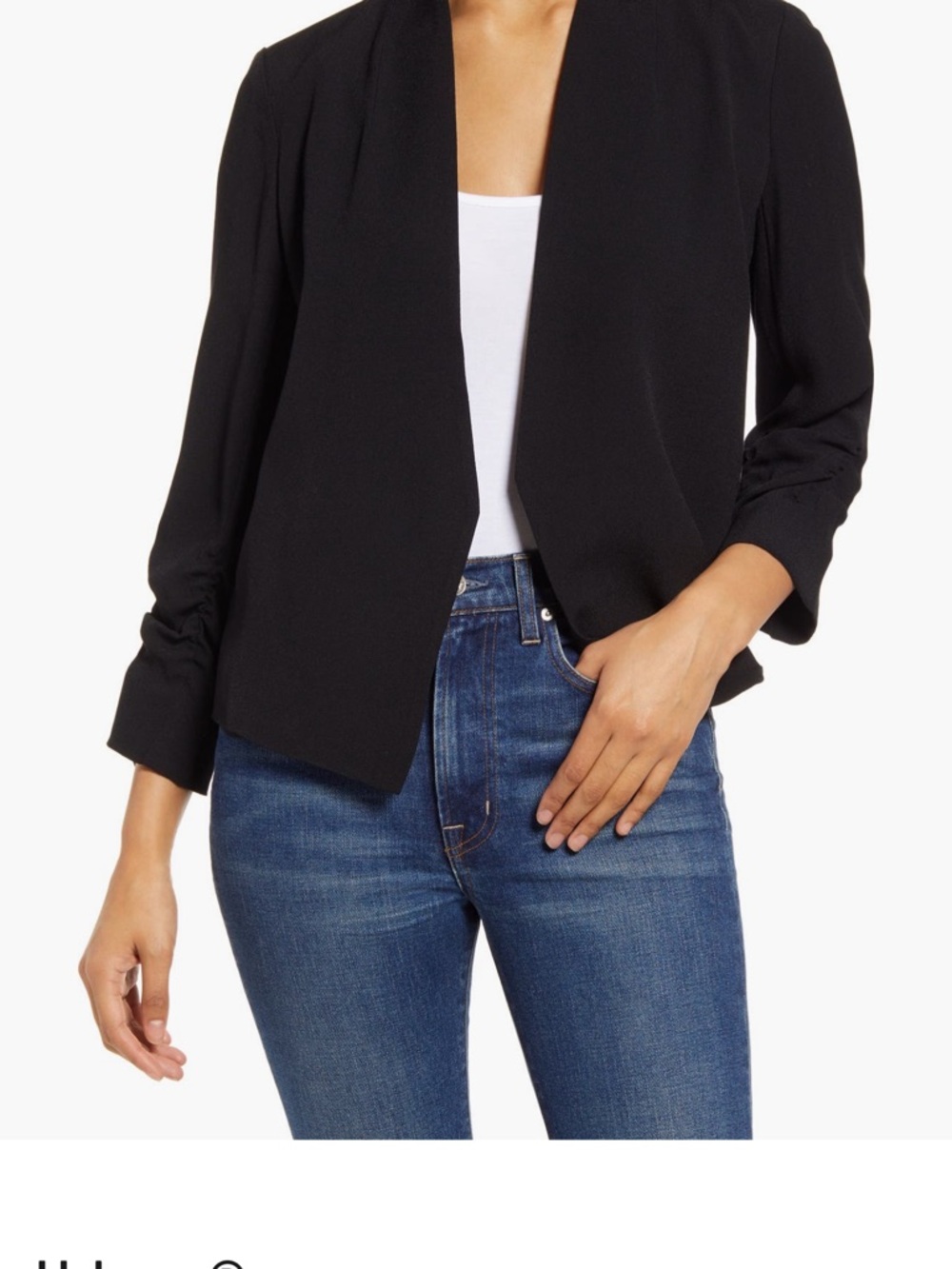 Halogen XXL Black Women's Open-Front Blazer